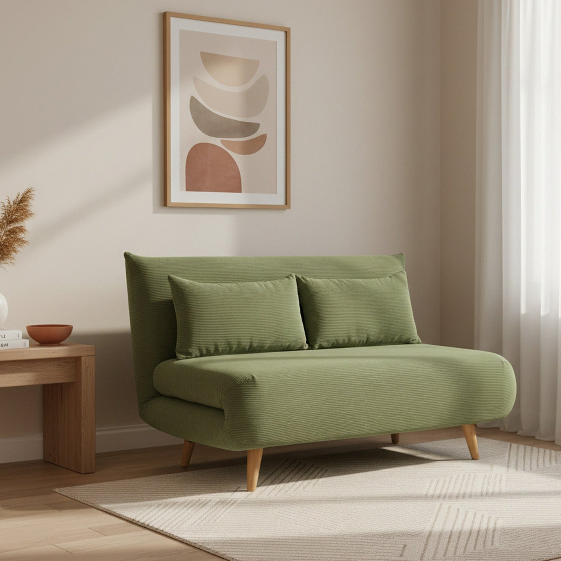 Hastings 2 Seater Fold-Out Sofa Bed - Olive