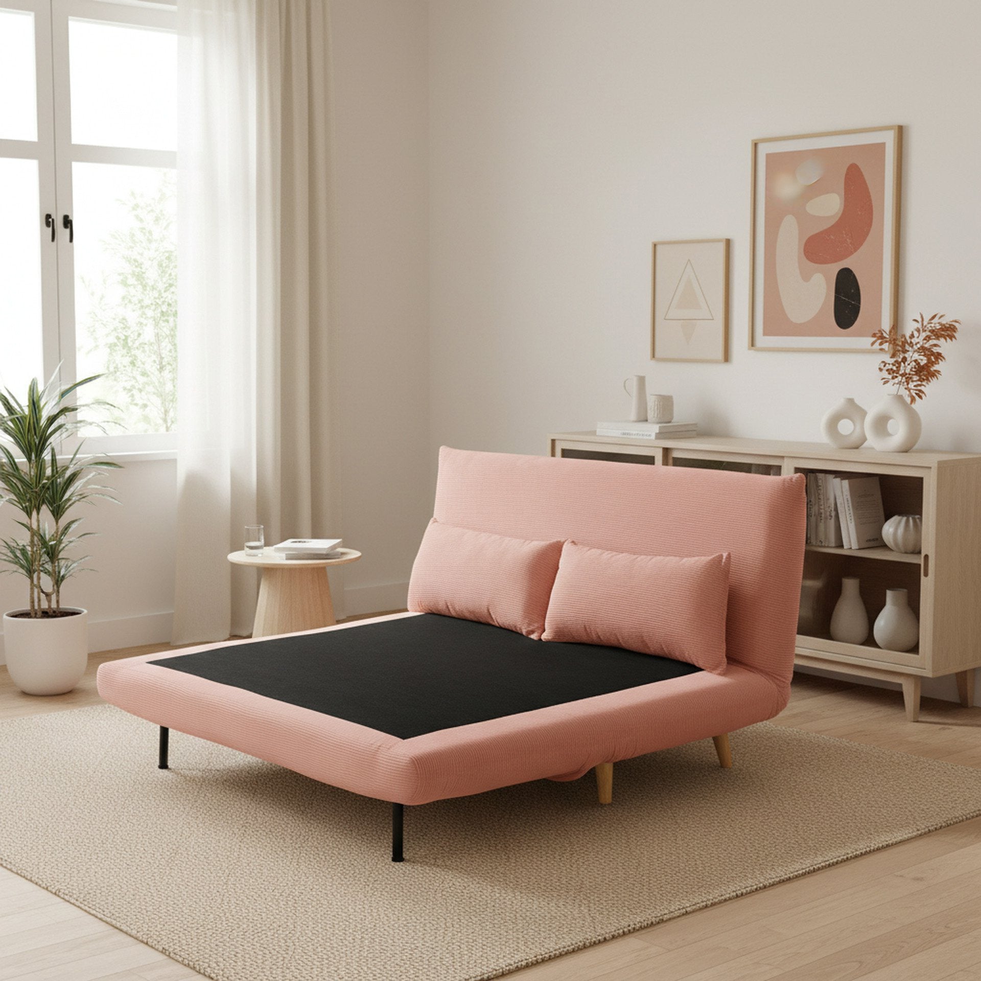 Hastings 2 Seater Fold-Out Sofa Bed - Pink