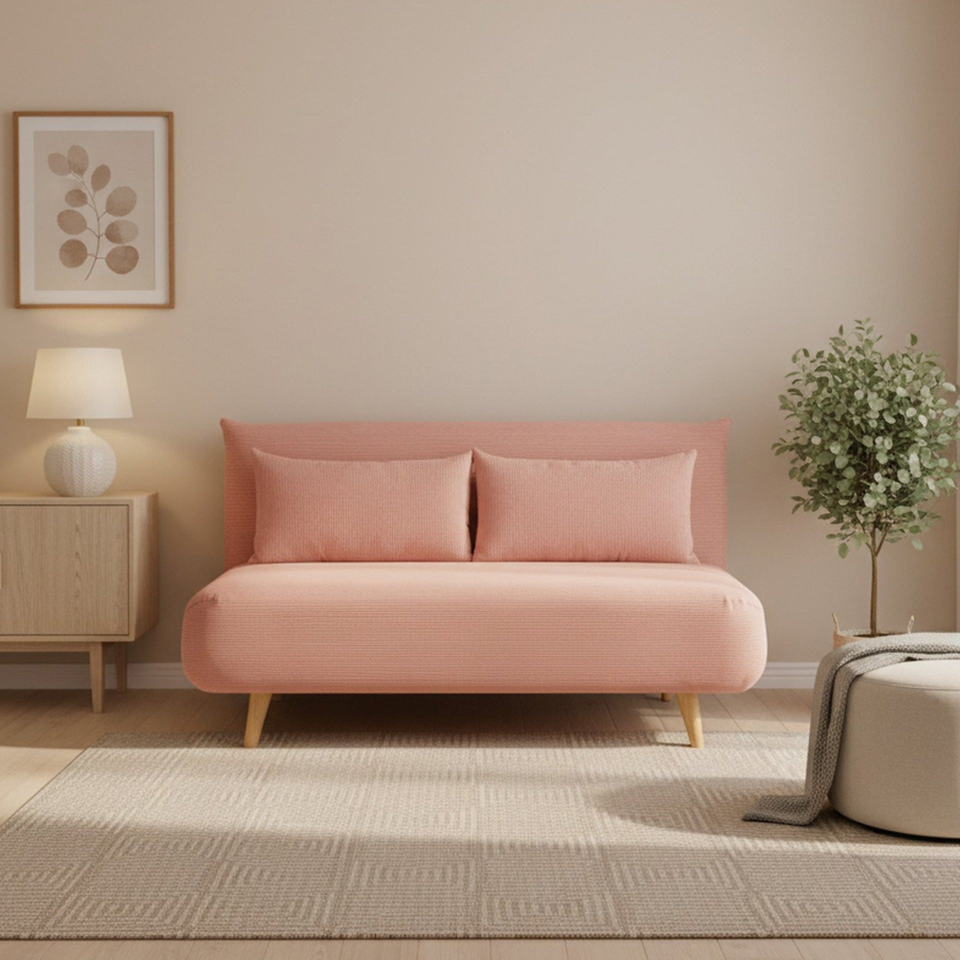 Hastings 2 Seater Fold-Out Sofa Bed - Pink