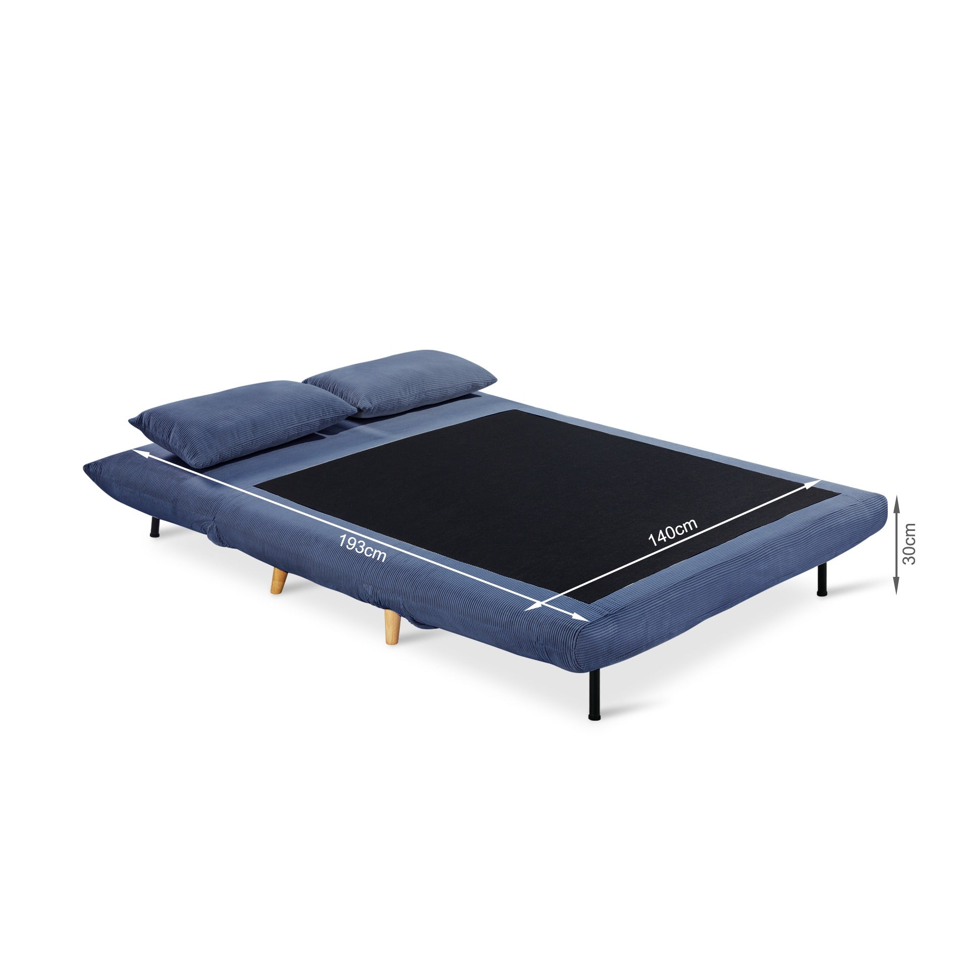 Hastings 2 Seater Fold-Out Sofa Bed - Navy Blue