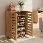 Loma 2 Door Shoe Cabinet Storage Rack - Dark Oak