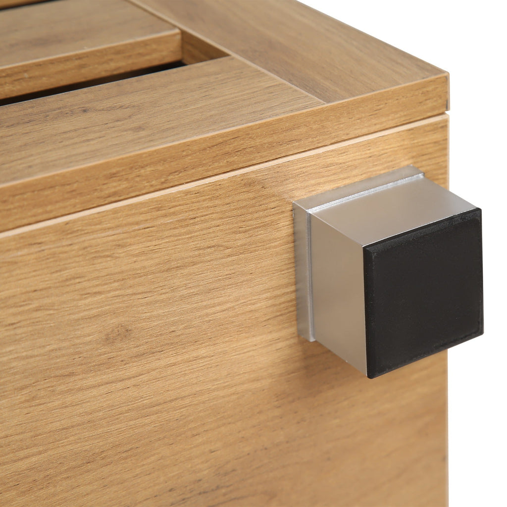 Loma 2 Door Shoe Cabinet Storage Rack - Dark Oak