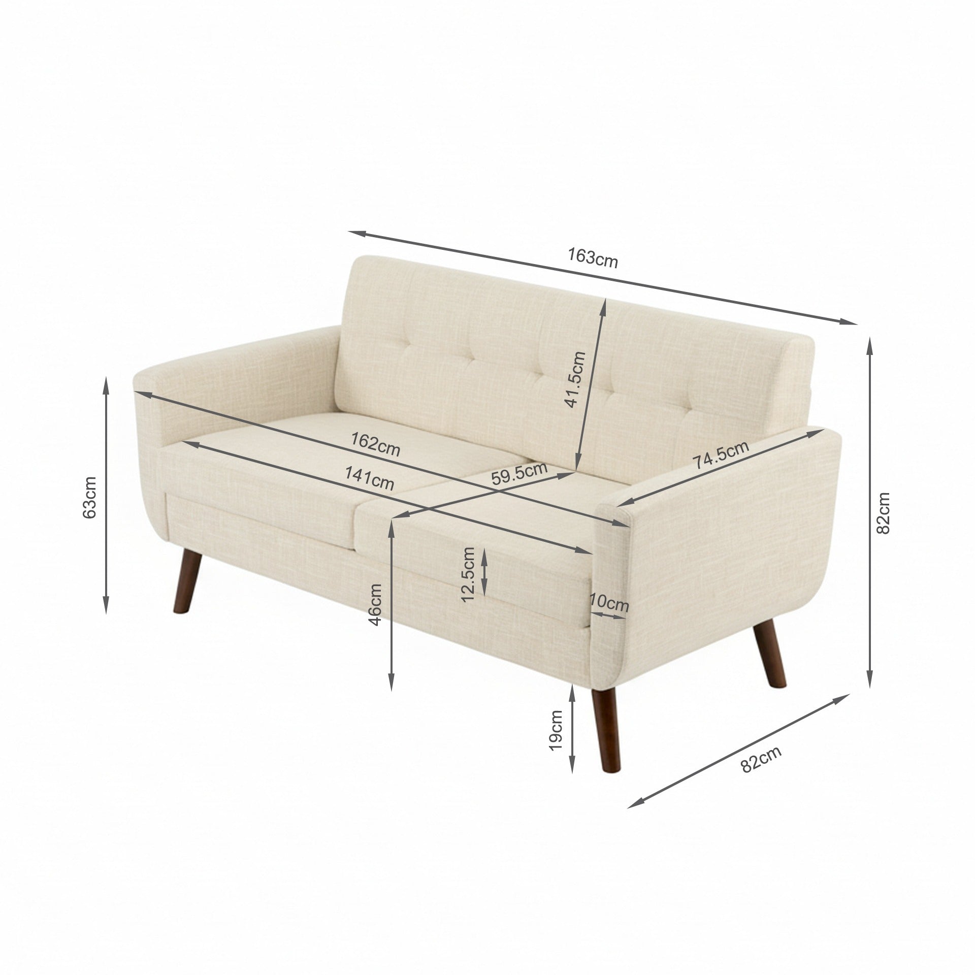 Vibe 2 Seater Sofa - Beige