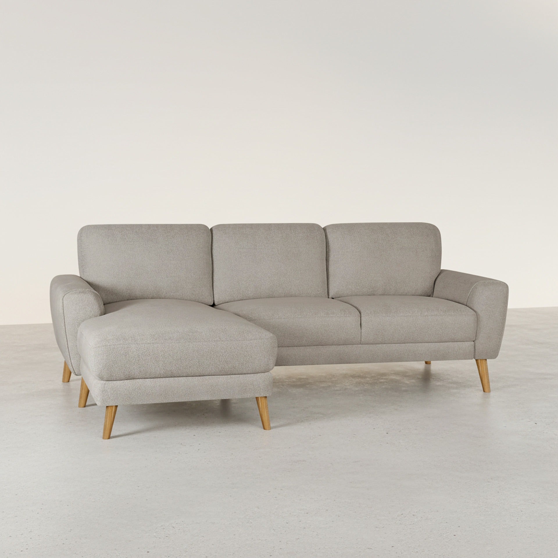 Luno 3 Seater Sofa with Left Facing Chaise - Beige
