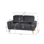 Suki Linen 2 Seater Sofa - Dark Grey