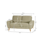 Suki Linen 2 Seater Sofa - Beige