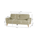 Suki Linen 3 Seater Sofa - Beige