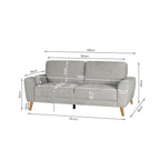 Suki Linen 3 Seater Sofa - Grey