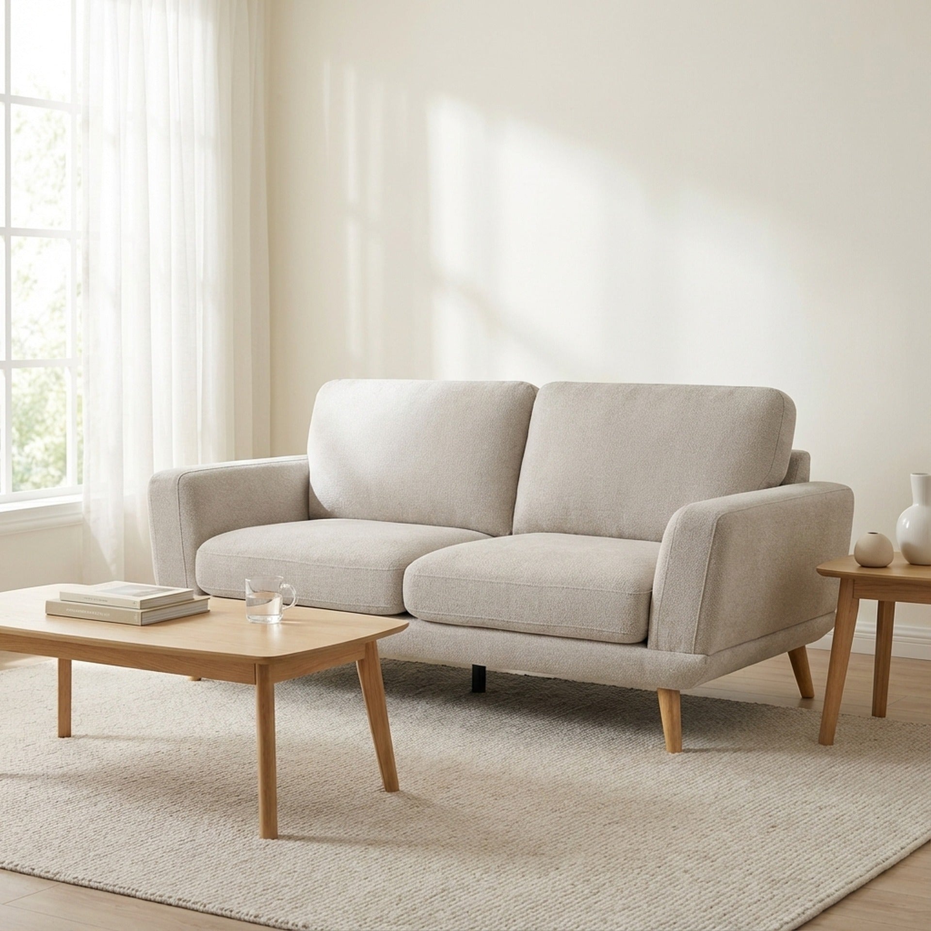 Tova Chenille 3 Seater Sofa - Beige