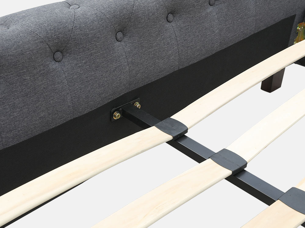 EGMONT Queen Bed Frame - DARK GREY