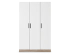Bram 3 Door Wardrobe Cabinet - Oak + White