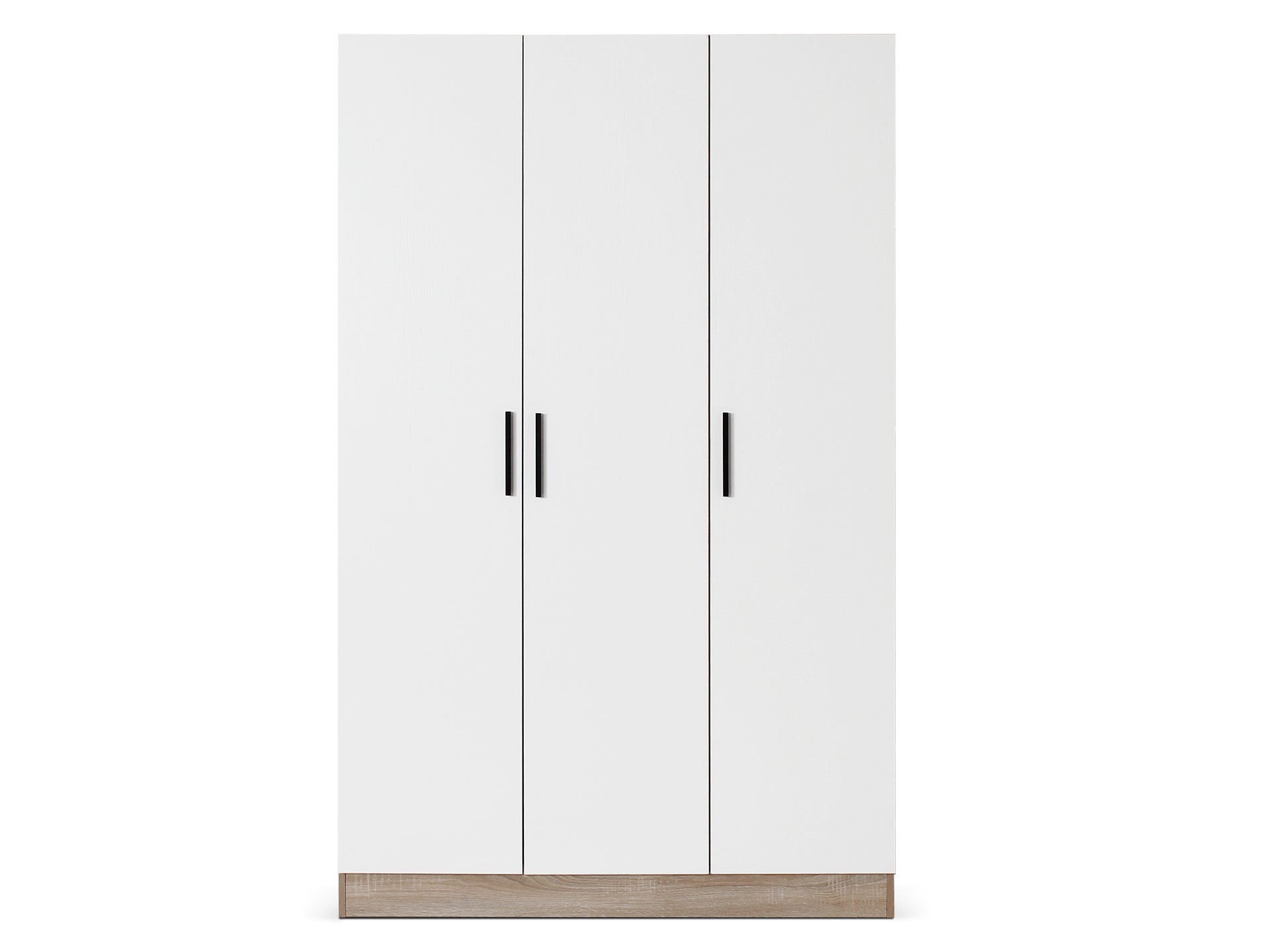 Bram 3 Door Wardrobe Cabinet - Oak + White
