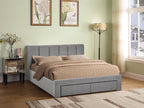 HLOLELA King Bed Frame with Storage - LIGHT GREY