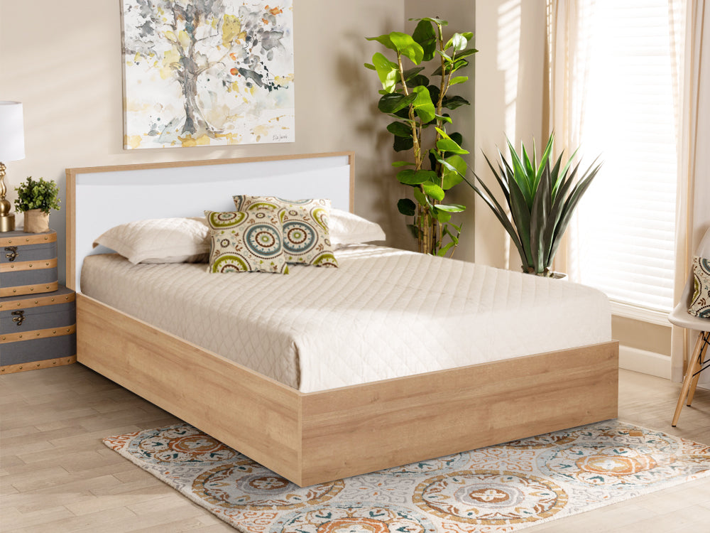 KAWEKA King Wooden Bed Frame - Oak