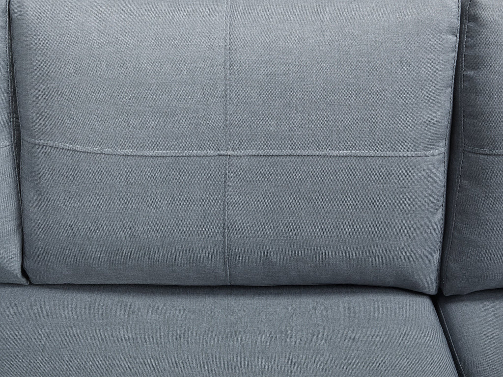 Seattle 3-Seater Fabric Sofa Couch with Chaise - Grey