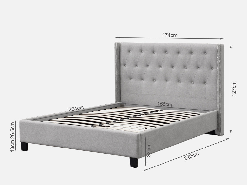 ELBRUS Queen Bed Frame - LIGHT GREY