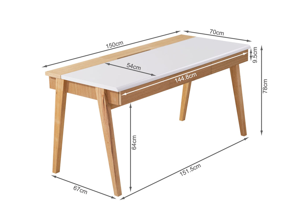 MARLEY 150CM Computer Desk - Oak