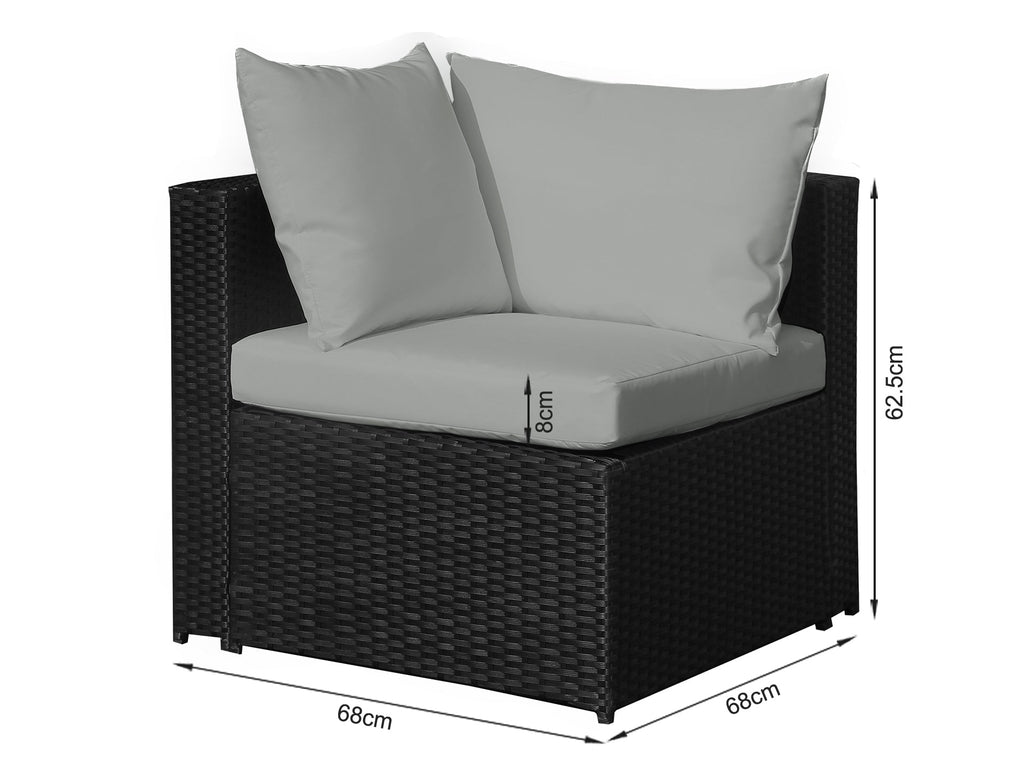 Verona 7 Piece Rattan Outdoor Sofa Set - Dark Grey