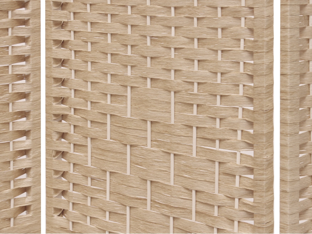 COONOOR 1.7M Rattan Room Divider Screen 6 Panels - NATURAL