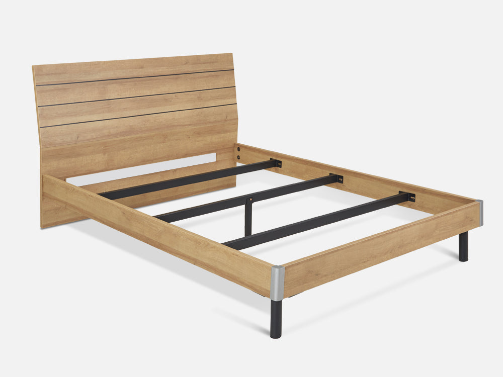XOAN Queen Wooden Bed Frame - Oak
