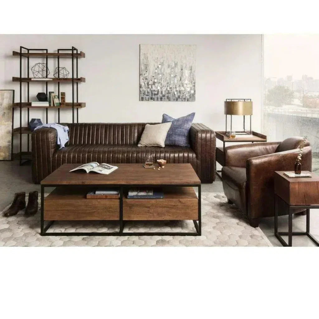 3 Legs Brown Leather Club Chair Retro