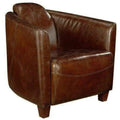 3 Legs Brown Leather Club Chair Retro