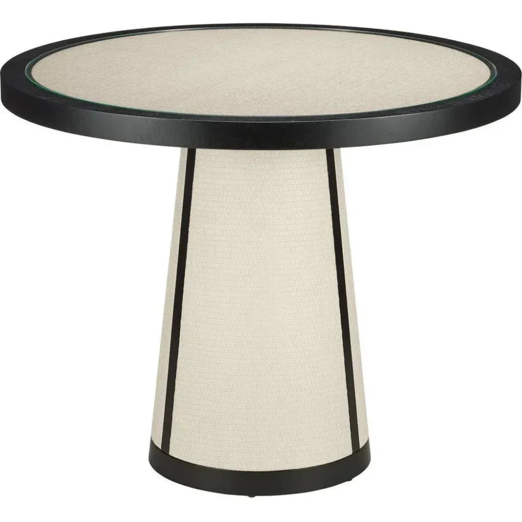 30 in. Deanna Wood & Raffia Round Entry Table