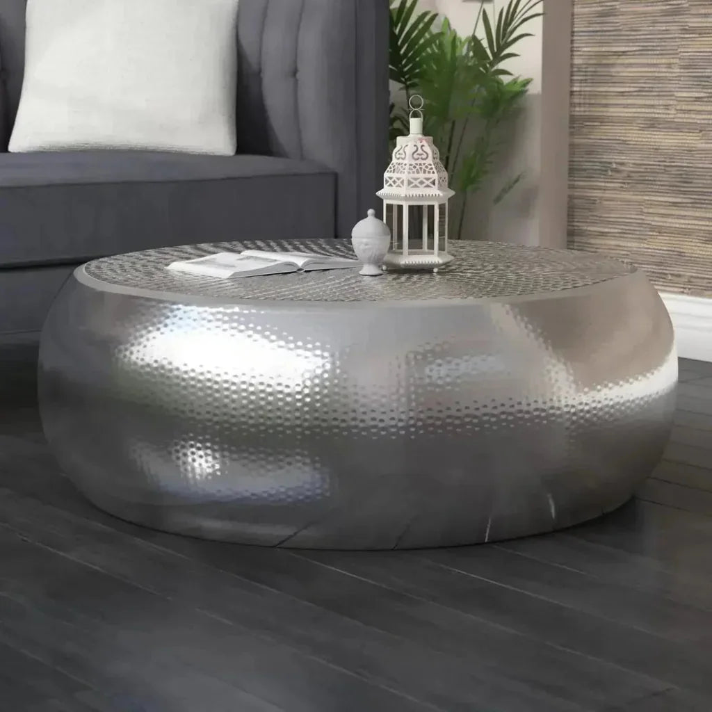 31.5 Inch Coffee Table Silver Contemporary
