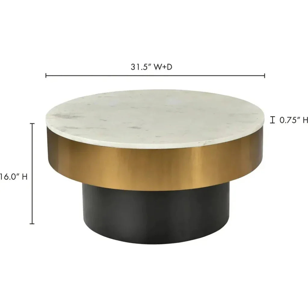 31.5 Inch Coffee Table White Art Deco