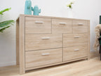 Sagano Low Boy 7 Drawers - Oak