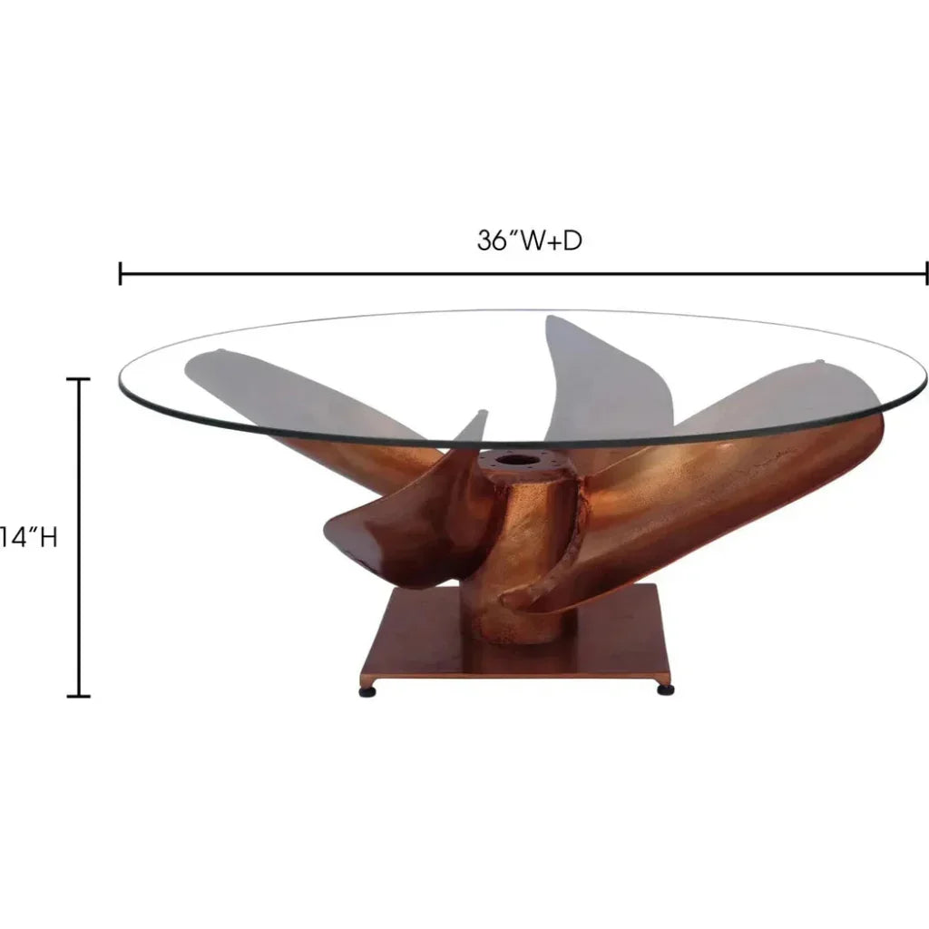 36 Inch Coffee Table Brown Industrial