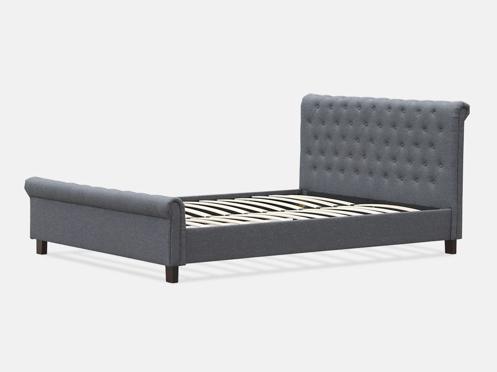 EGMONT Queen Bed Frame - DARK GREY