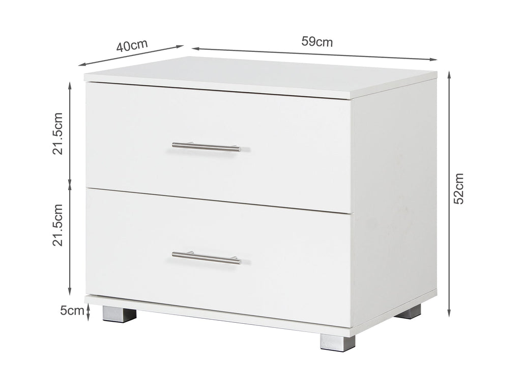 Bram Bedside Table - White