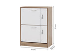 Matilda 2 Drawer Shoe Cabinet Storage Rack - Oak