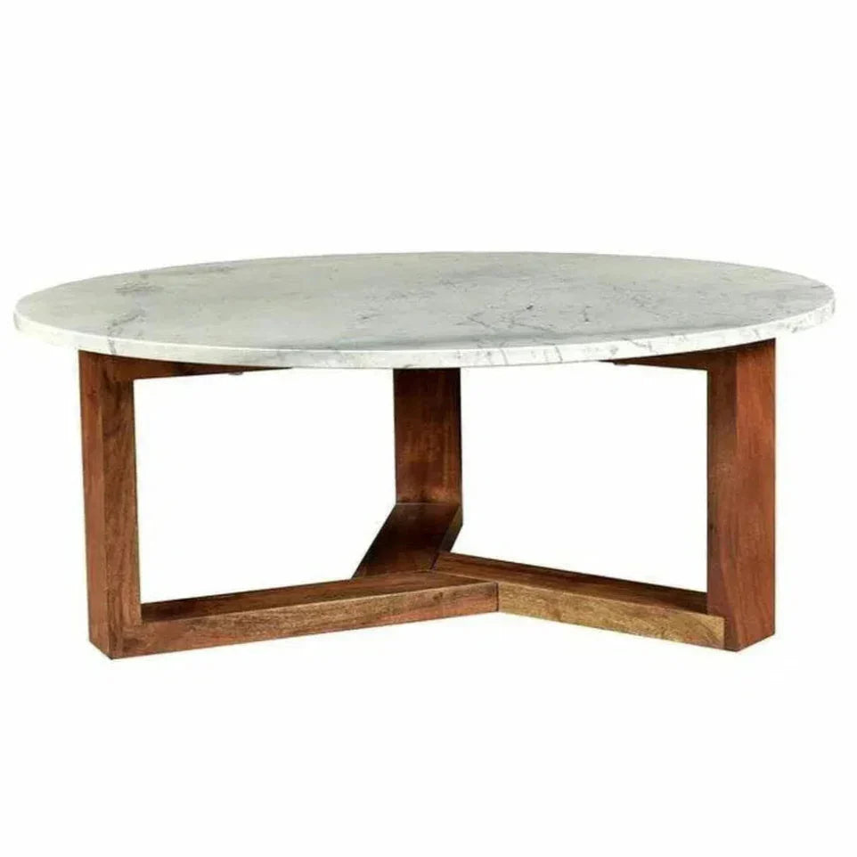 38 Inch Coffee Table Brown White