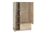 Bram 3 Door Wardrobe Cabinet with Mirror - Oak