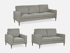Toronto 3 Piece Sofa Set - Light Grey