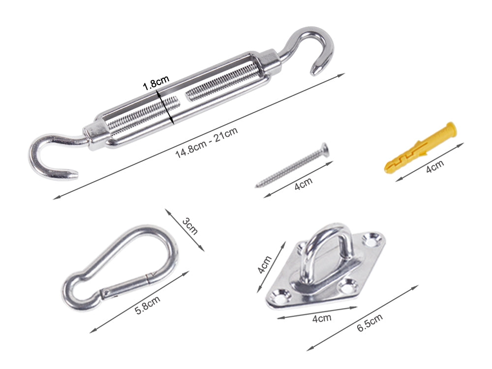 Sun Shade Sail Hardware Kit Set - 8pcs