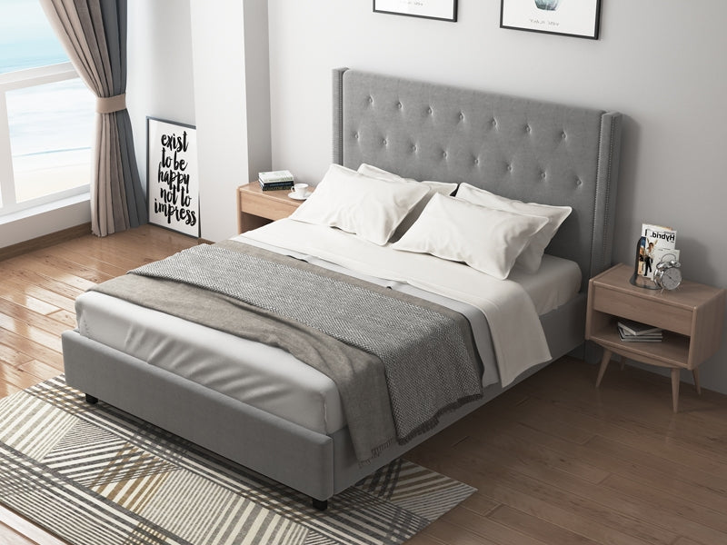 ELBRUS Queen Bed Frame - LIGHT GREY