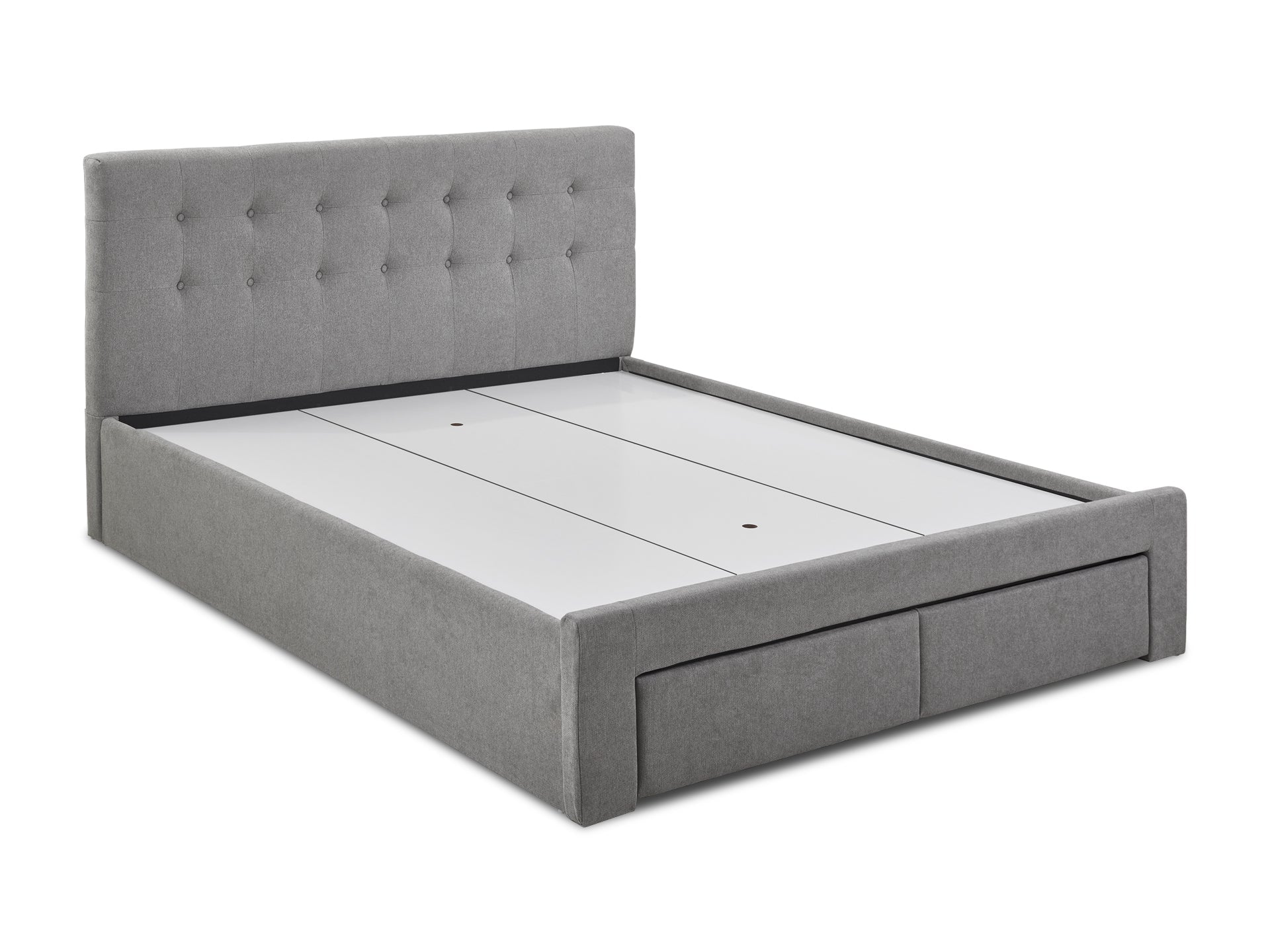 JULIAN King Bed Frame with Storage - LIGHT GREY