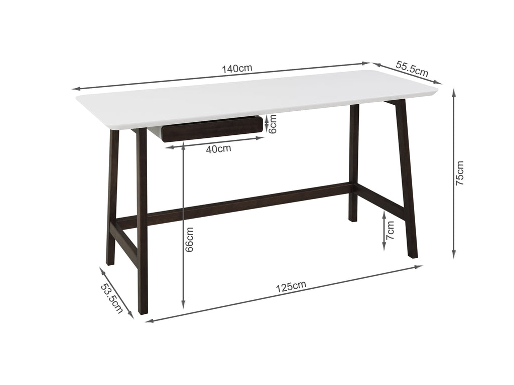 Jesse 140cm Computer Desk - Black Oak