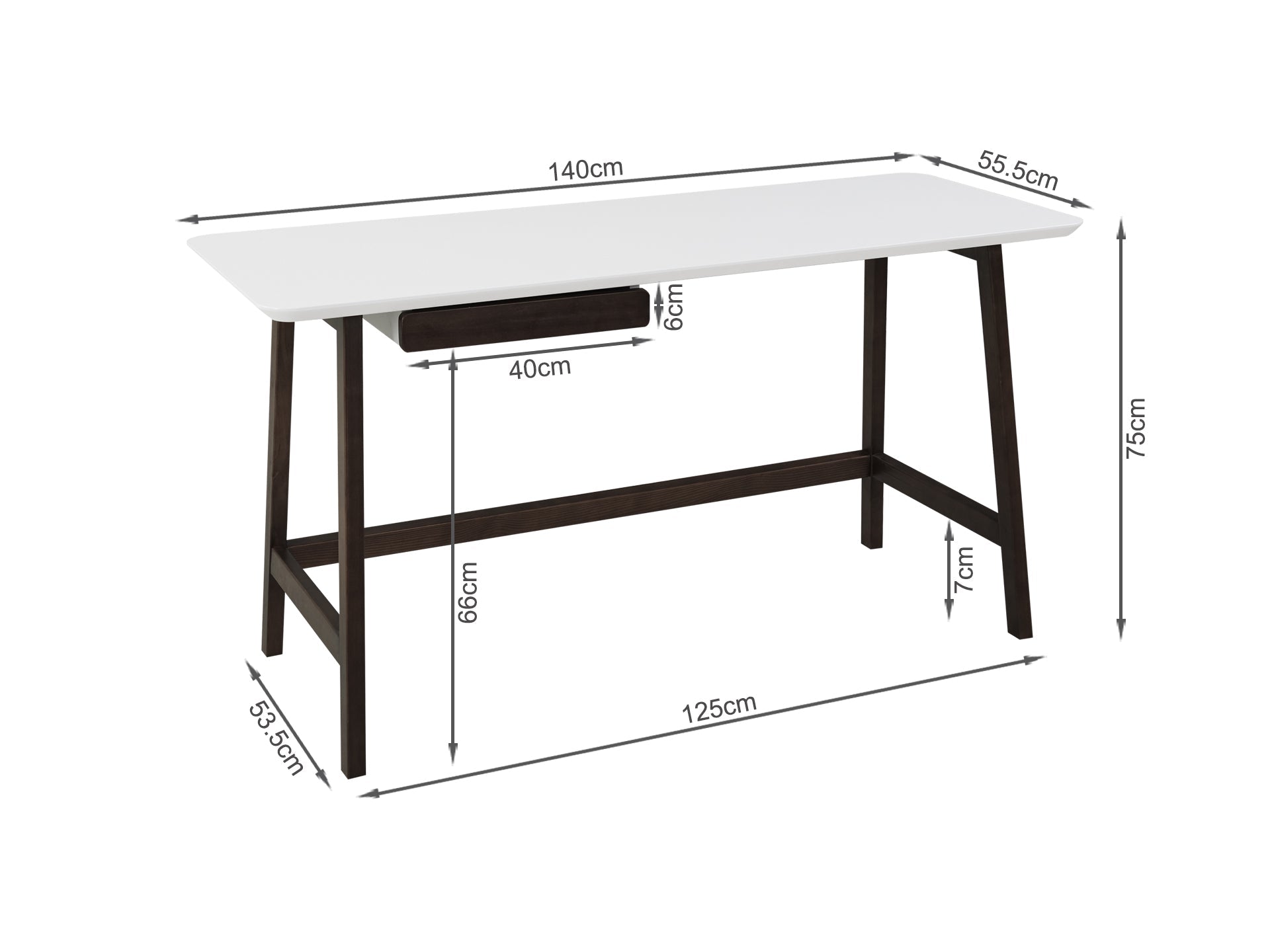 Jesse 140cm Computer Desk - Black Oak