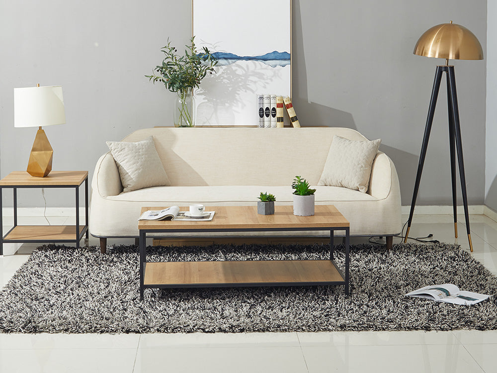 KADEN Rectangular Coffee Table with Storage - Oak