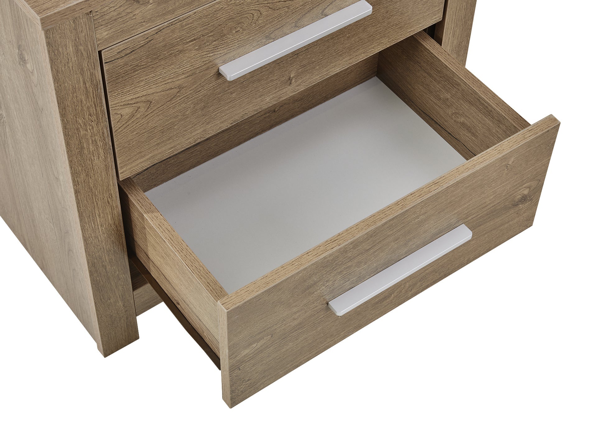 Vicente Wooden Bedside Table - Oak