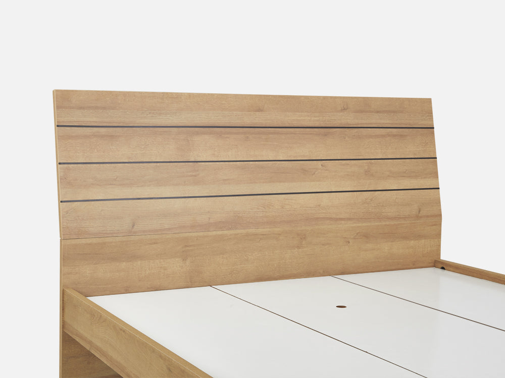 XOAN Queen Wooden Bed Frame - Oak