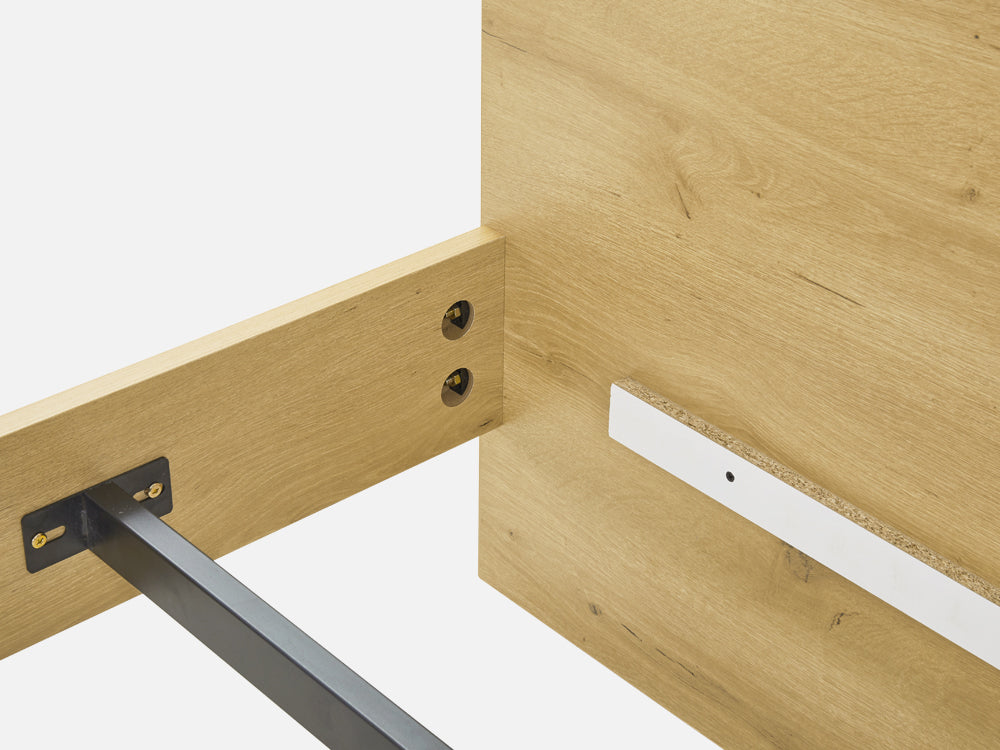 FROHNA King Wooden Bed Frame - Oak