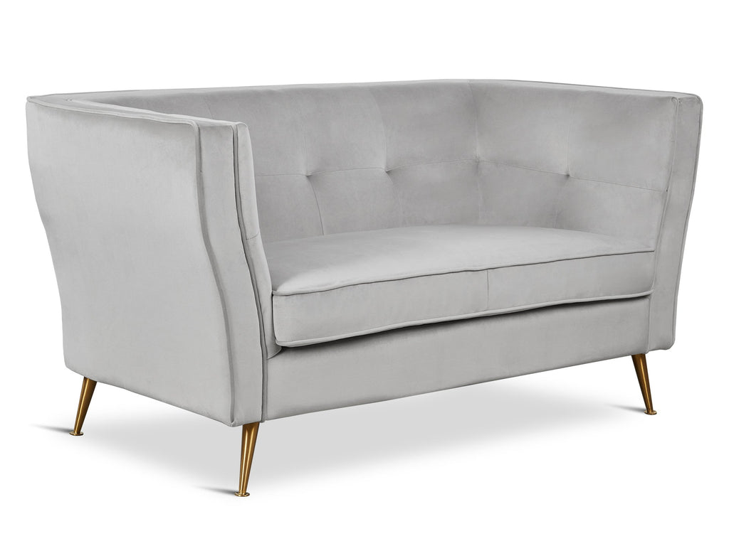 OSLO 2 Seater Velvet Sofa - LIGHT GREY