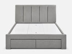 HLOLELA Queen Bed Frame with Storage - LIGHT GREY