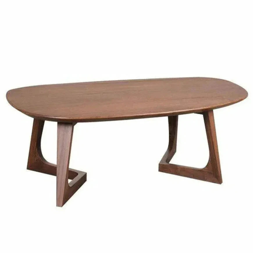 42 Inch Coffee Table Small Brown Mid-Century