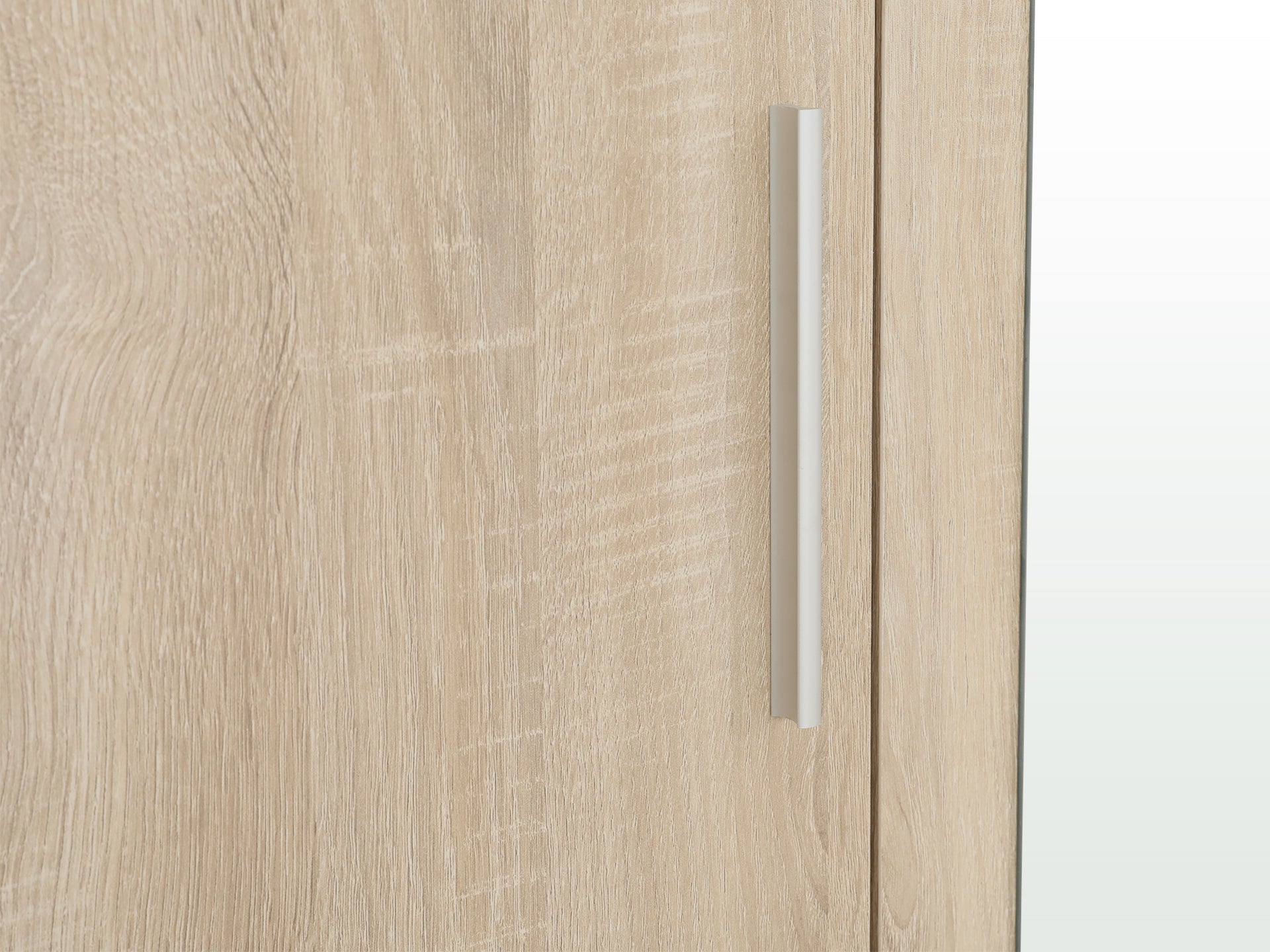 Bram 3 Door Wardrobe Cabinet with Mirror - Oak